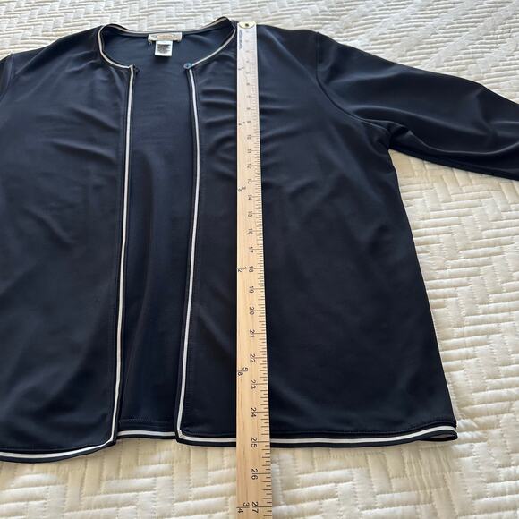 Talbots Black 3 Piece Skirt Outfit Suit Sleeveless Top & Cardigan Sweater Large - Picture 6 of 11